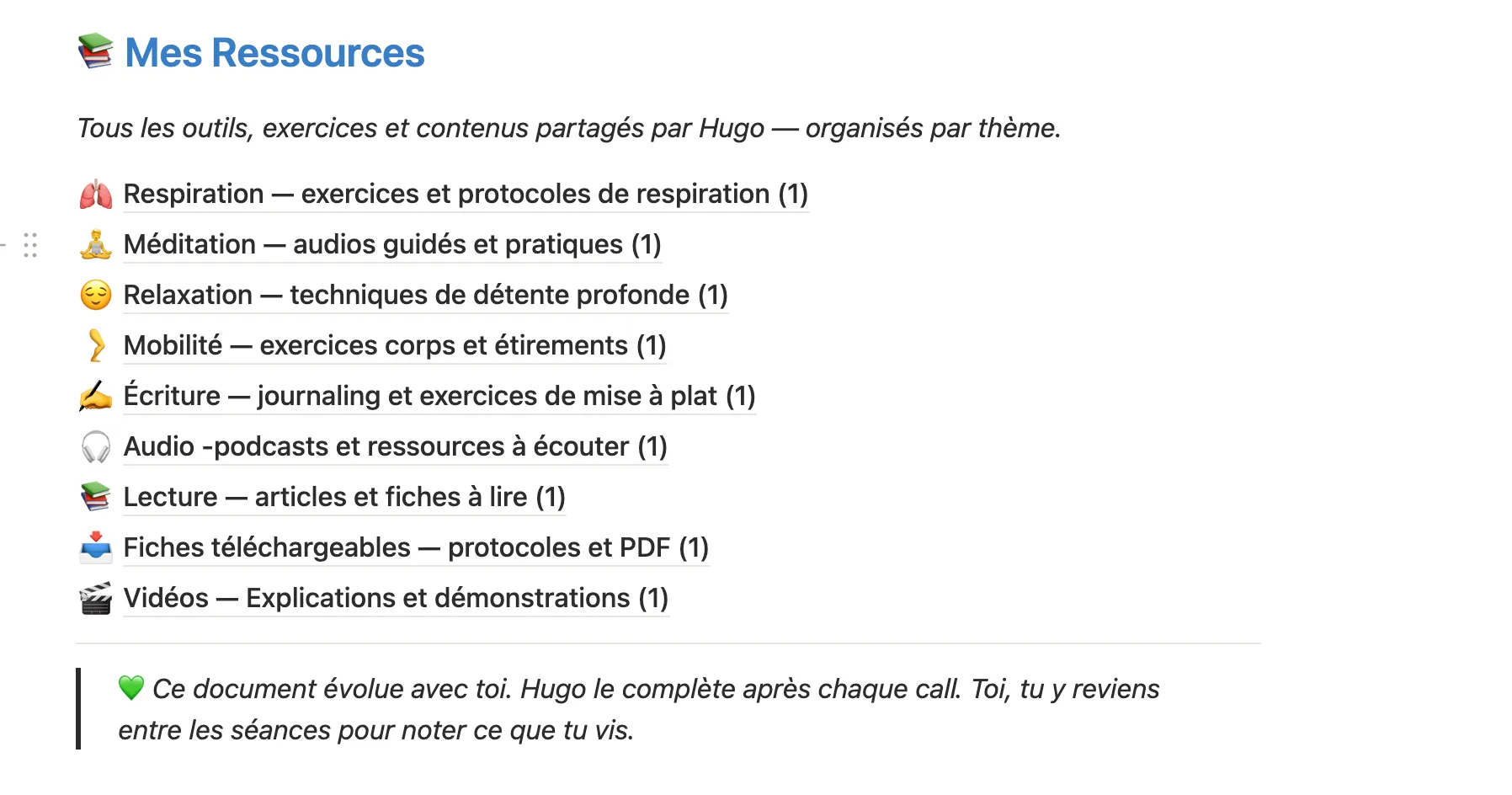 Capture de l'espace ressources NerfCalme