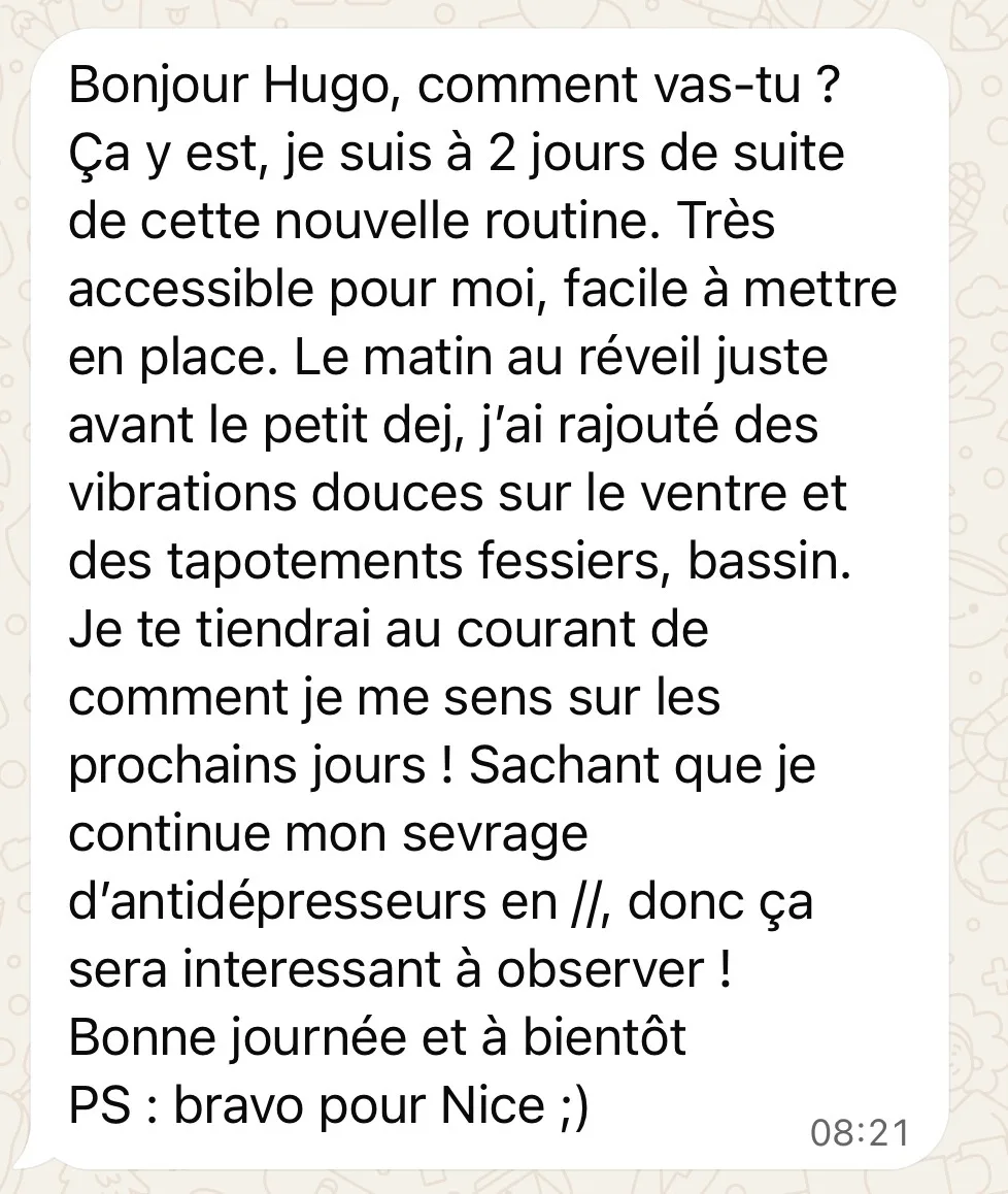 Capture d'écran : routine accessible et facile à mettre en place